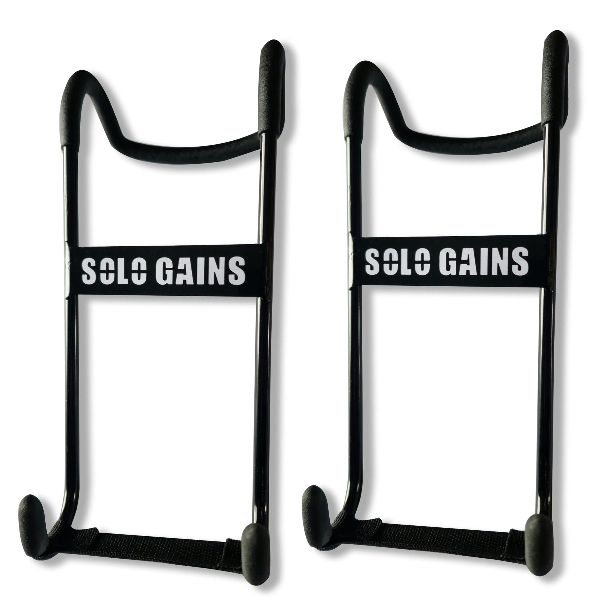 SOLO GAINS Dumbbell Spotter Hooks Barbell Attachment Arms for Shoulder and Bench Press Workouts, Strength Training, Weightlifting, Powerlifting, and Upper Body Fitness, Pair