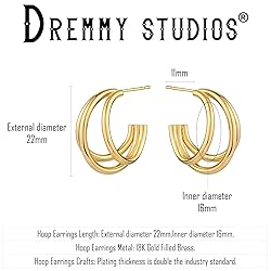 Dremmy Studios Gold Open Hoops Earrings 14K Gold