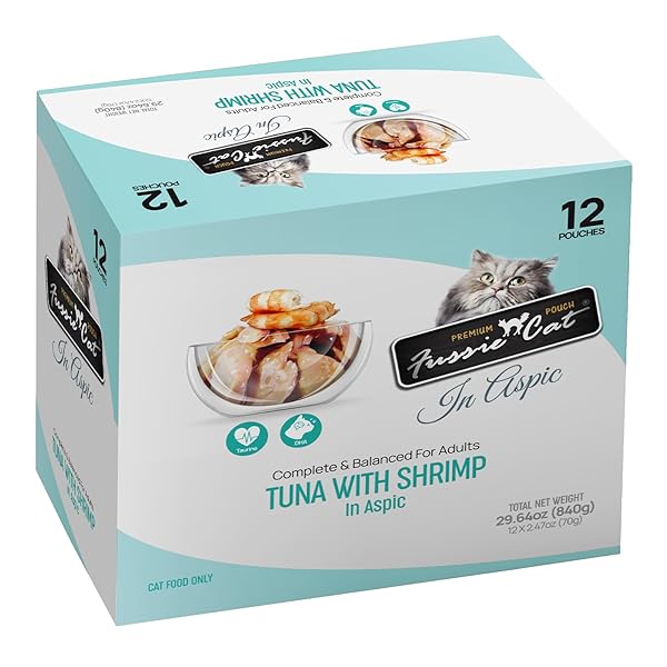 FUSSIE CAT PREMIUM TUNA W/SHRIMP IN ASPIC, 2.47...
