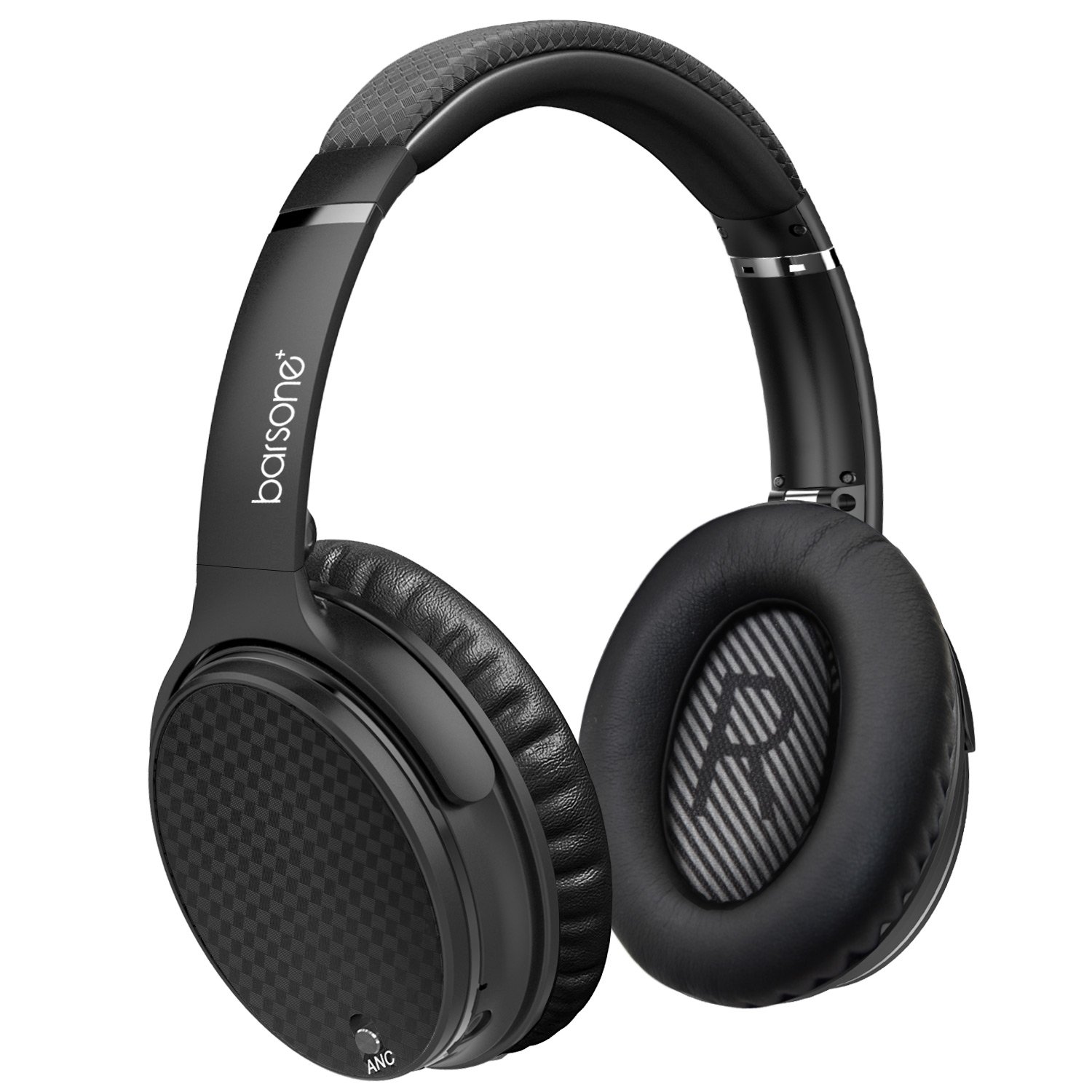 Active Noise Cancelling Headphones,Barsone Hi-Fi Bluetooth Wireless Super Bass Headphones Over Ear, Bluetooth Noise Canceling Headsets,USB Rechargeable Handsfree headphone with Mic