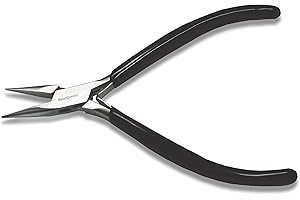 The Beadsmith Chain Nose Pliers – Extra Fine Tips – 4.5 inches (114mm) – PVC Grip Handle with Double Leaf Springs – Jewelry M