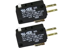 Honeywell V7-1C17D8 Micro Switch V7 Series Miniature Basic Switch, Single Pole Double Throw Circuitry, 15.10 A at 250 Vac, Pin Plunger (Pack of 2)