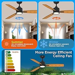 TALOYA 52 Inch Ceiling Fans with Lights Led Remote