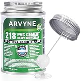 PVC Cement 4 oz, Clear Waterproof PVC Glue for Pipe Repair, Strong Adhesive | Fast-Dry, Clear Finish, Permanent Bond, Heavy Body, Industrial Solvent Weld for Plumbing, Low Voc, Leak-Proof Can with Brush