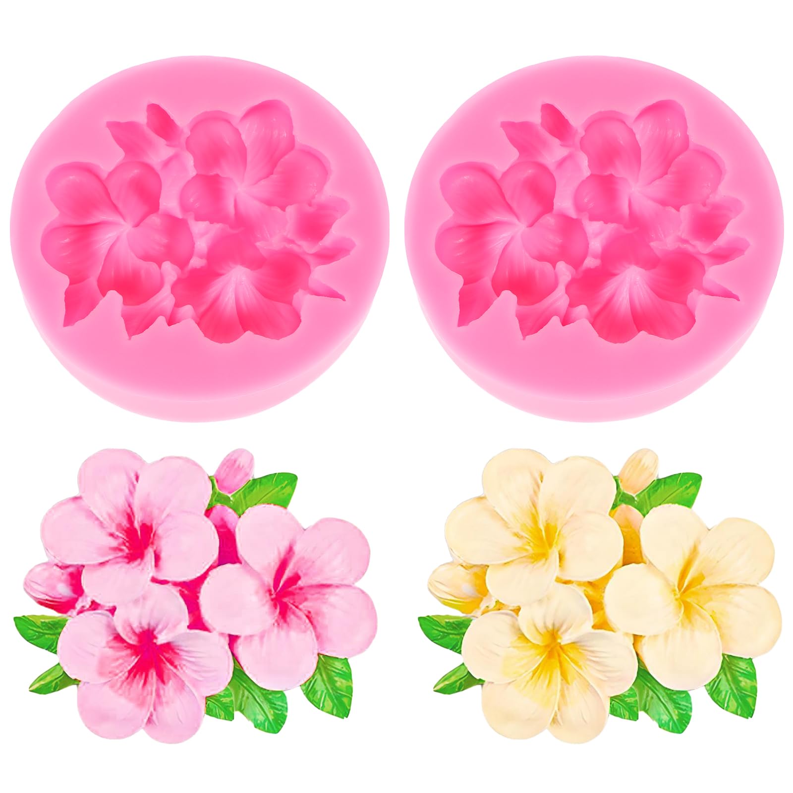 Photo 1 of 2PCS Flower Silicone Mold, 3D Flower Candle Molds, Fondant Chocolate Cake Mold for Soap Candle Craft Making Handmade Gift Ornaments Decoration Resin Concrete Clay Casting Craft Mould