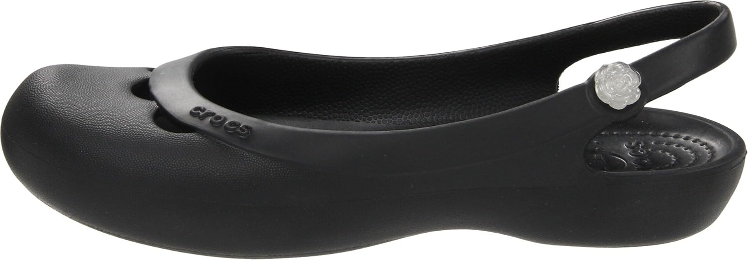 crocs women's jayna w black rubber ballet flats