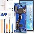 Olivechard Note 10+ 5G OLED LCD Display +Aura Blue Frame for Samsung Galaxy Note10 Plus/5G SM-N975U N975W N976U 6.8" LCD Screen Display Replacement Touch Digitizer Assembly Kit