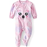 The Children's Place baby-girls And Toddler Fleece Zip-front One Piece Footed Pajama
