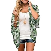 Zando Womens Floral Kimono Cover Ups Short Sleeve Kimono Cardigans Casual Shawl Cardigan Loose Open Front Kimono Tops
