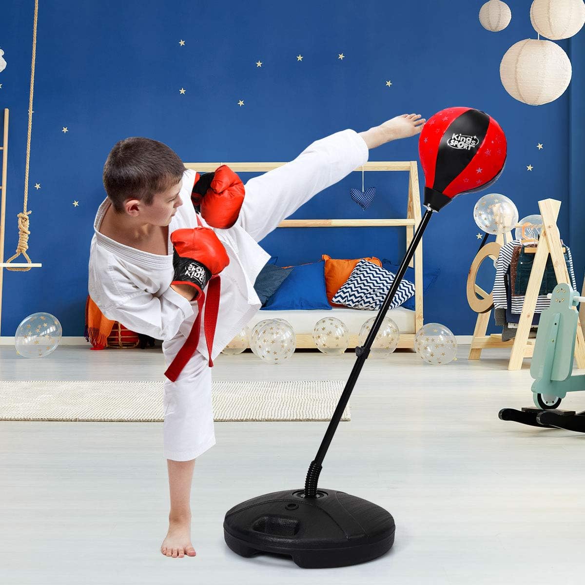 Costzon Kids Boxing Set, Height Adjustable Punching Ball Stand, Hand Pump, Boxing Gloves for Children Boys & Girls, Punching Bag Freestanding Set (Kids) : Sports & Outdoors