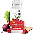 Matys Organic Picky Kids Red Blend, Fruit and Veggie Powder Supplement, Picky Eater Vitamins for Kids 4 Years +, Childrens Superfoods Powder for Meals with Berries, Beets, & Bananas, 1.6 Ounces