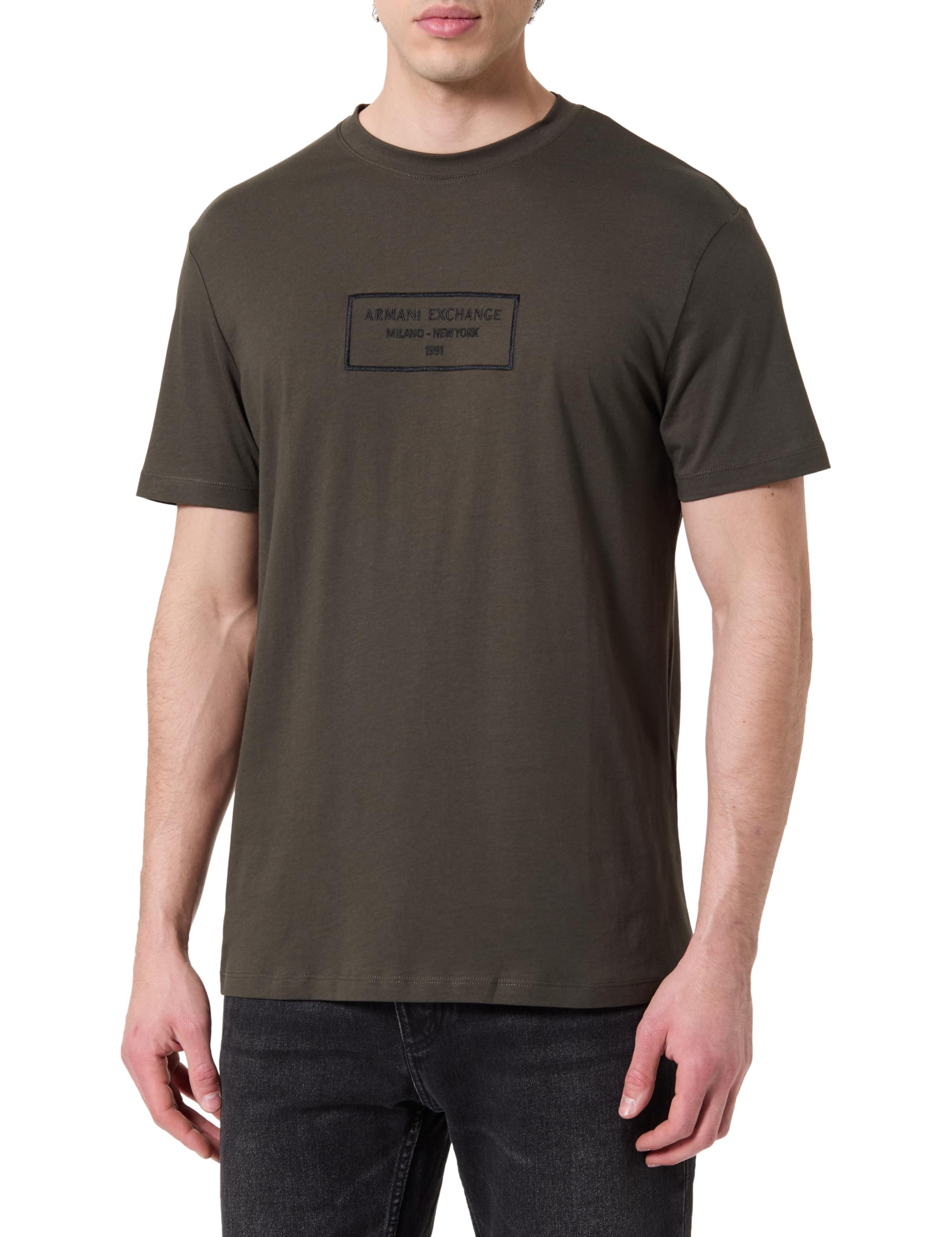 Armani Exchange Men's Rectangular Box Logo Black Ink, X-Small Image