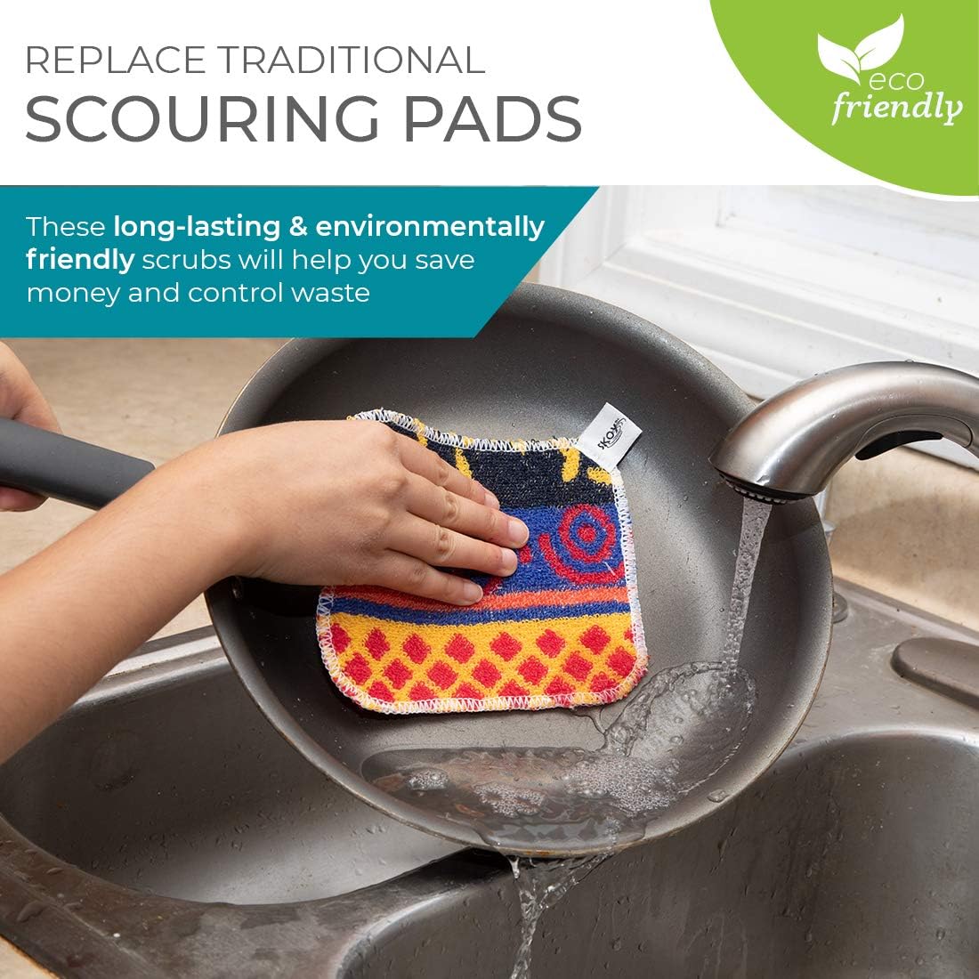 Skoy, Non-Scratching, Reusable Scrub for Kitchen and Household Use, Environmentally-Friendly, Dishwasher Safe (1-Piece), 1-Pack, Assorted: Home & Kitchen