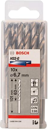 Bosch 2x Metal Drill Bits HSS-G DIN 338 Ø3.3x36x65mm Bosch Professional view 2