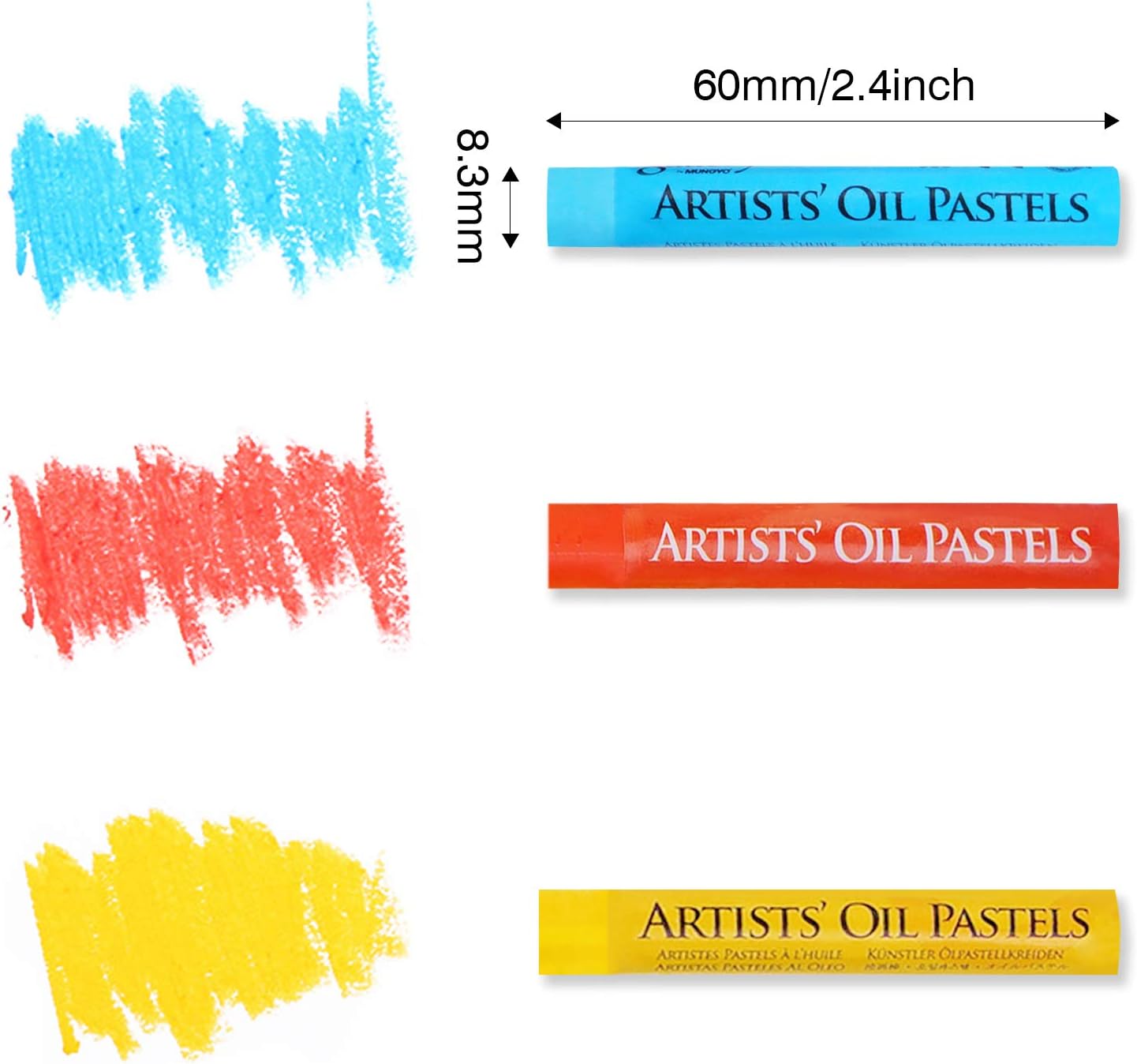 48 Color Professional Oil Pastels,Non Toxic Soft Drawing Pastel Sticks,Round Art Crayons for Painting Drawing Blending Layering Shading Graffiti DIY Craft,Adults Artist Beginners Students Kids: Computers & Accessories