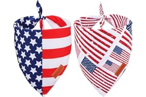 PTDECOR American Flag Dog Bandana 4th of July Dog Bandanas Reversible Triangle Patriotic Bandanas for Large and Extra Large Dogs Pets (Flag, X-Large)