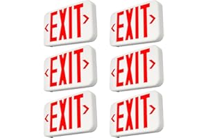 FREELICHT 6 Pack Red Double-Sided LED Exit Sign with Battery Backup,Exit Sign for Business,Easy To Install,UL Certified,AC 120/277V