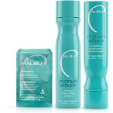 Malibu C Swimmers Wellness Shampoo and Conditioner + Hair Mask Summer Essentials Kit - Adults &amp; Kids Clarifying, Moisturizing, Shine Restoring Hair Care - Protects from Pool Chlorine &amp; Copper, 6 Ct
