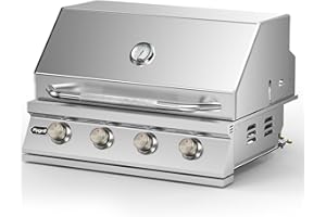 STANBROIL Hygrill 32-Inch Built In Grill, Stainless Steel 4-Burner Grill Head for Outdoor Kitchen, Natural Gas