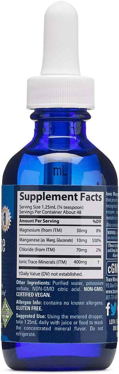 Trace Minerals Liquid Ionic Manganese 10 mg Supplement, 2 Ounce: Health & Personal Care