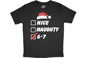 Youth Funny T Shirts Nice Naughty 6 7 Sarcastic Christmas Graphic Novelty Meme Tee for Kids