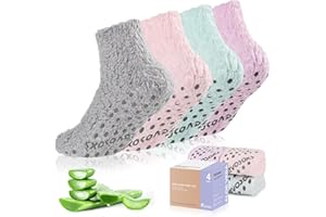 Revosoxs Fuzzy Grip Socks for Women Men,Thick Warm Slipper Cozy Fluffy Non Slip Ankle Hospital socks With Grips.