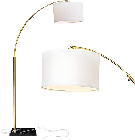 Brightech Logan Contemporary Arc Floor Lamp W Marble Base