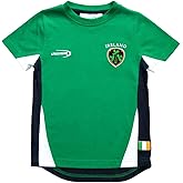 Carrolls Irish Gifts Emerald Green Kids Ireland T-Shirt With Shamrock Crest And Navy Underarm Design, 9-10 Years