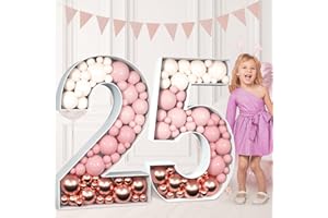 imprsv 3FT Mosaic Numbers for Balloons 25th Birthday Decorations Mosaic Number Frame 25 Large Numbers for Party Number Balloon Anniversary Decor