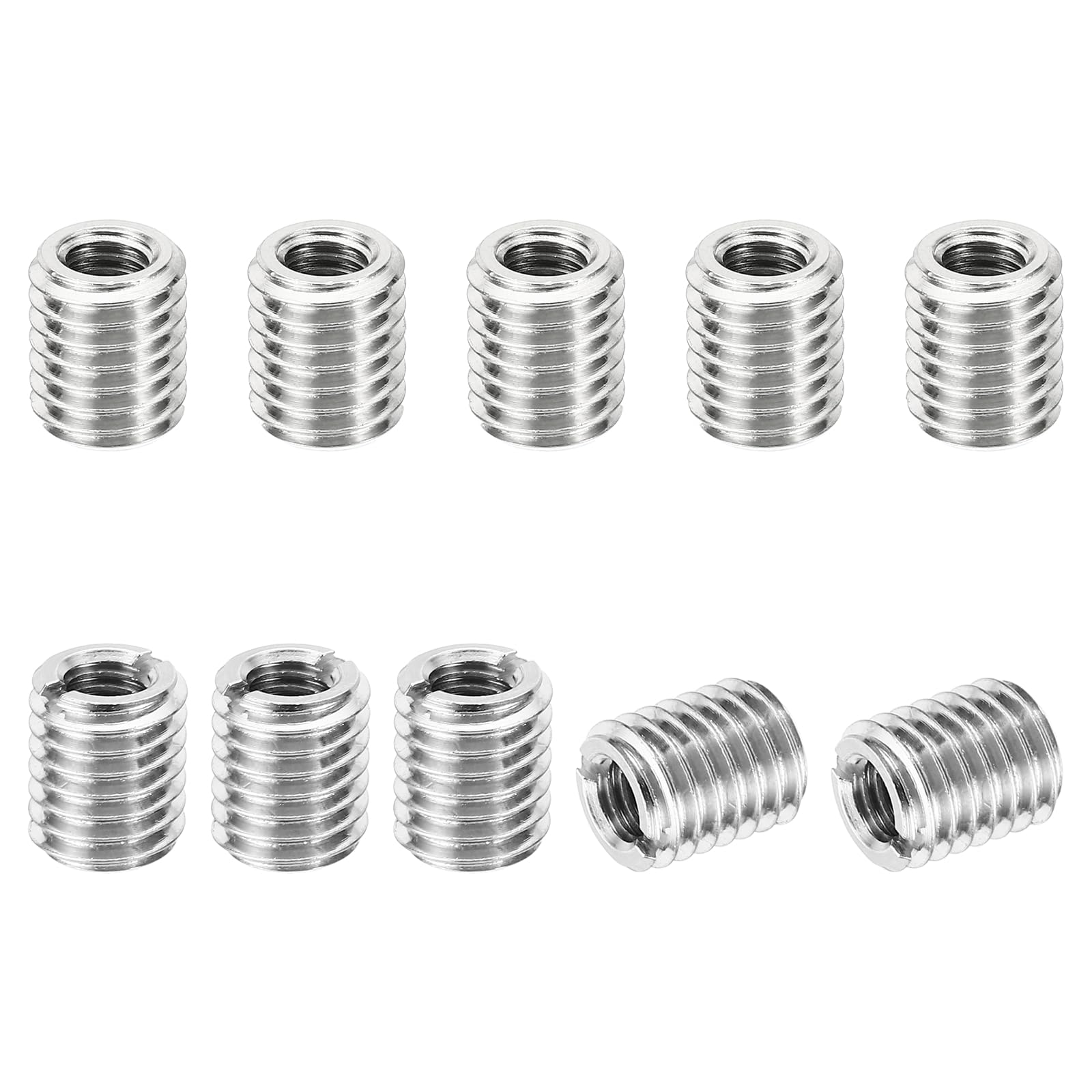 PATIKIL Thread Adapters Sleeve Reducing Nut, 10 Pcs M10*1.5 Male to M6*1 Female Repairing Insert Nut Screw Reducer Conversion Stainless Steel Fastener 12mm โ image 1