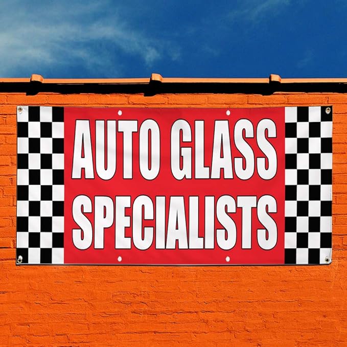 Amazon Com Vinyl Banner Sign Auto Glass Specialists Auto Body