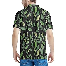 HUGS IDEA Green Leaves Print Button Down T-Shirt