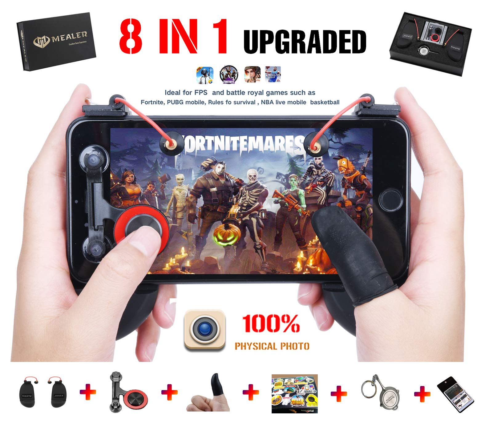 Mua Pubg Mobile ウオーソング 荒野行動コントローラー 最新 高感応射撃ボタン 一体ハンドル サイズ調節可能 荒野行動 Iphone Android 各種ゲーム対応可能 携帯電話の共通のショートカットキー 互換ios Android 優れたゲーム体験 感応式射撃 最新版感応式射撃 2個