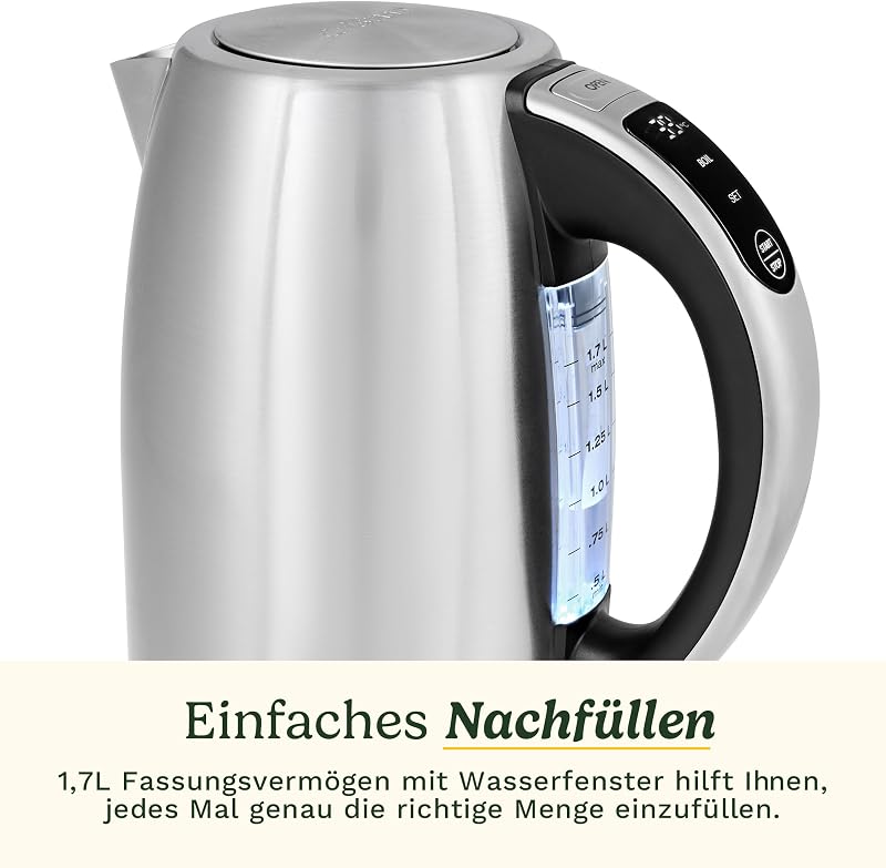 – Smart‑Elite‑Wasserkocher mit mehreren Temperatureinstellungen – Edelstahl CPK525E