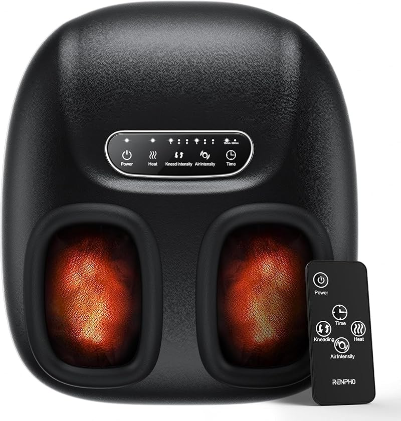 RENPHO Portable Foot Massager with Heat 3D Kneading Air Compression UK 10