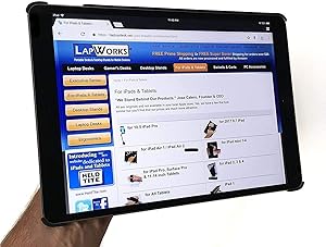 LapWorks Soft Grip Handle Stand with Pencil Storage and Travel Band to Hold Keyboard Cover Compatible with 2019 10.2 iPad (7th Gen)