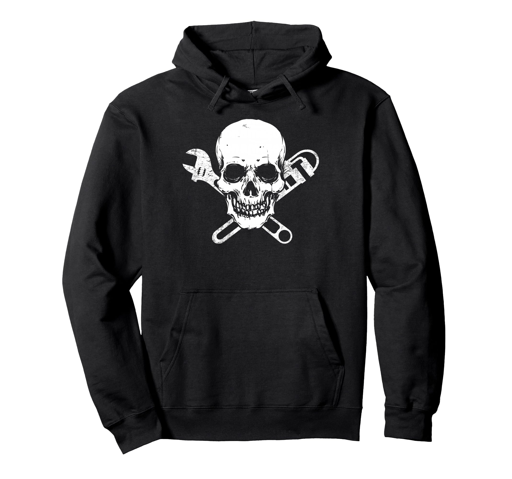 Plumber Pipe-fitter Wrench Skull Plumbing Job Man Woman Pullover Hoodie