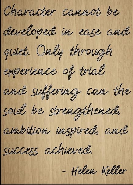 Mundus Souvenirs Personnage Ne Peut Pas Etre Developpe En Aise Citation Helen Keller Grave Au Laser Sur Plaque En Bois Dimensions 3 X 25 4 Cm Amazon Fr Cuisine Maison