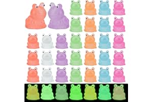 HYBEADS 80 Pcs Mini Frogs, Glow in The Dark Luminous Resin Miniature Figurines Frogs for DIY Crafts Garden Home Decor