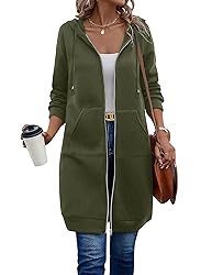 ELESOL Women's Long Hoodies Tunic Winter Fleece