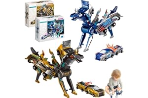 Collision Transforming Dinosaur Car Toy, 2 in 1 Magnetic Transforming Cars & Robot Toy with Collision Transformation, Magneti