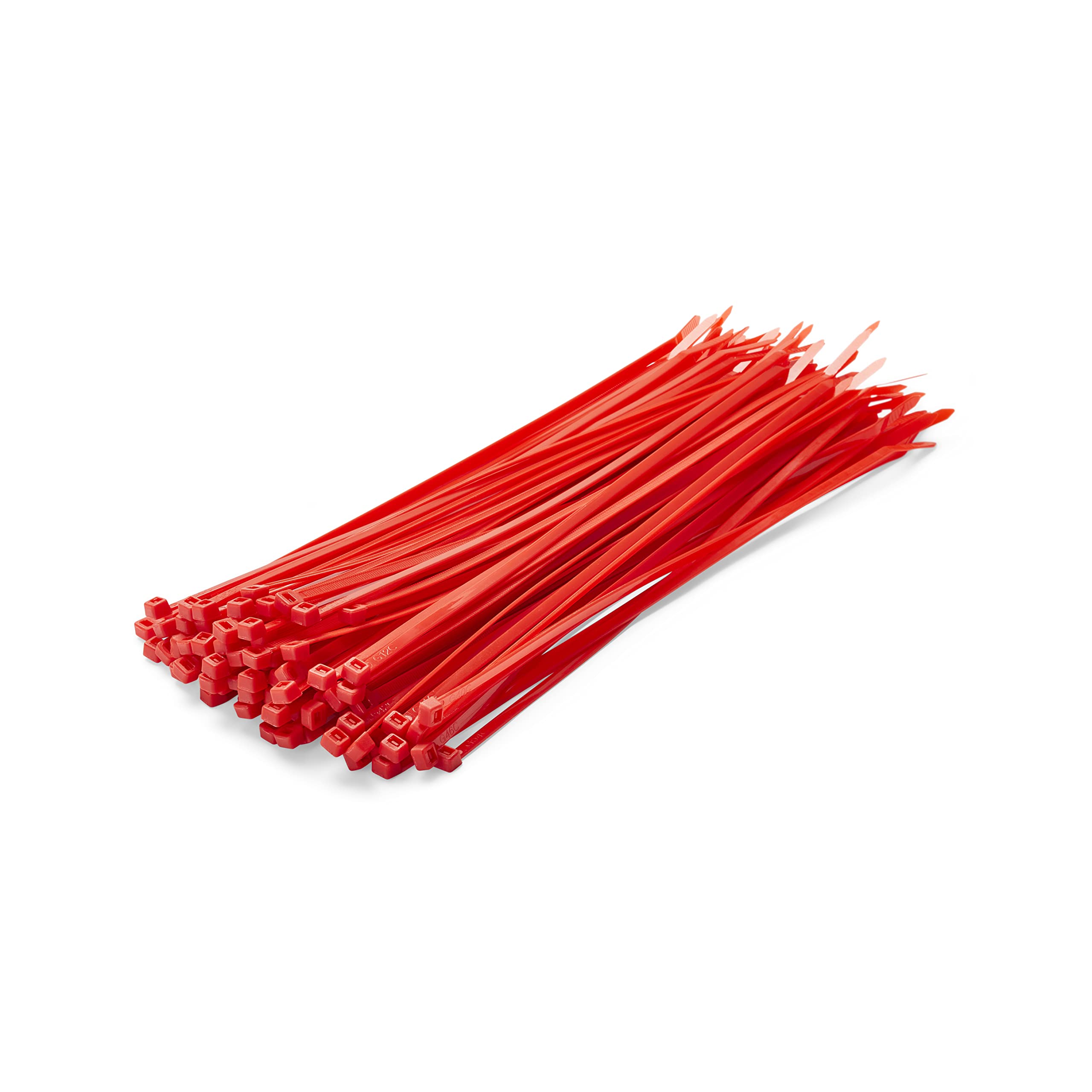 Cableties.co.uk Multi-Use Heavy Duty Red Coloured Cable Ties, 200mm x 4.8mm Premium Nylon Zip Ties, 100 Pack, Indoor/Outdoor, Wire Management, Cable Tidy Under Desk, Gardening, Office and DIY