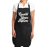 TEEAMORE Custom Aprons for Women Men Add Your Text Personalized Chef Kitchen Apron