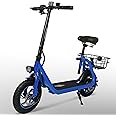Phantomgogo Electric Scooter for Adults Foldable Scooter with Seat & Carry Basket E-Scooter with Brushless Motor 15MPH 265lbs Max Load E Mopeds for Adults Commuter