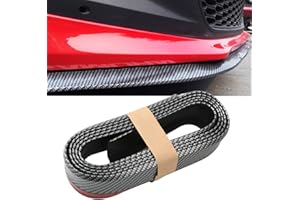 EOHMAK Car Front Bumper Protector Self-Adhesive Auto Splitter Body Spoiler Skirt Rubber Bumper Lip Trim Spoiler 2.5M/8.2ft(Carbon Fiber Black)