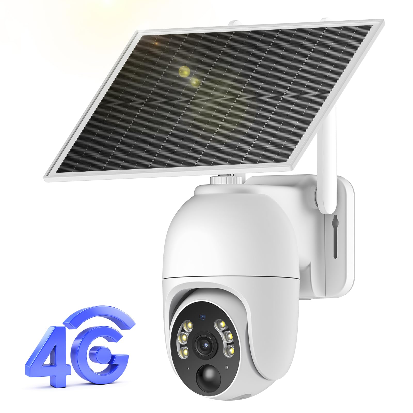 Oculview 4G LTE Cellular Security Camera, No WiFi Needed Security Solar Cameras with SIM Card Wireless Outdoor, 2K HD Video, 360° View, Color Night Vision, PIR Motion