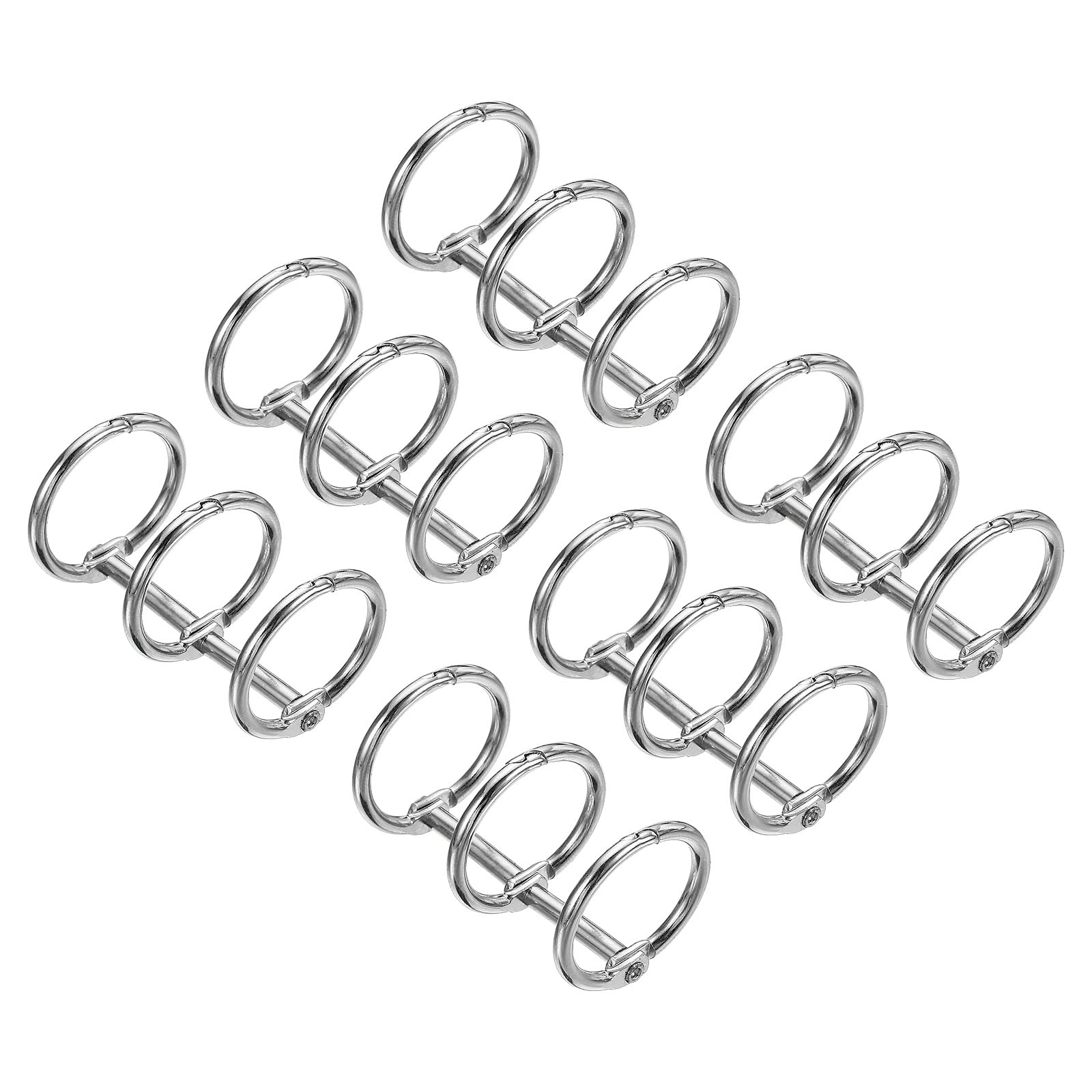 PATIKIL 0.79" Dia 3-Rings Book Rings, 6 Pack Metal Binder Rings Loose Leaf Ring Detachable for Office Desk Calendar Photo Album, Silver Tone