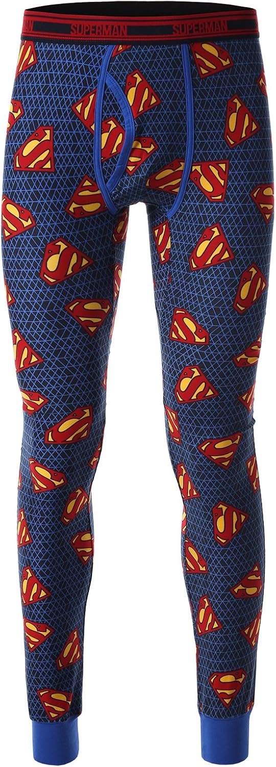 Superman Men's DC Comics Cool Johns Long Thermal Under PantsLounge Wear