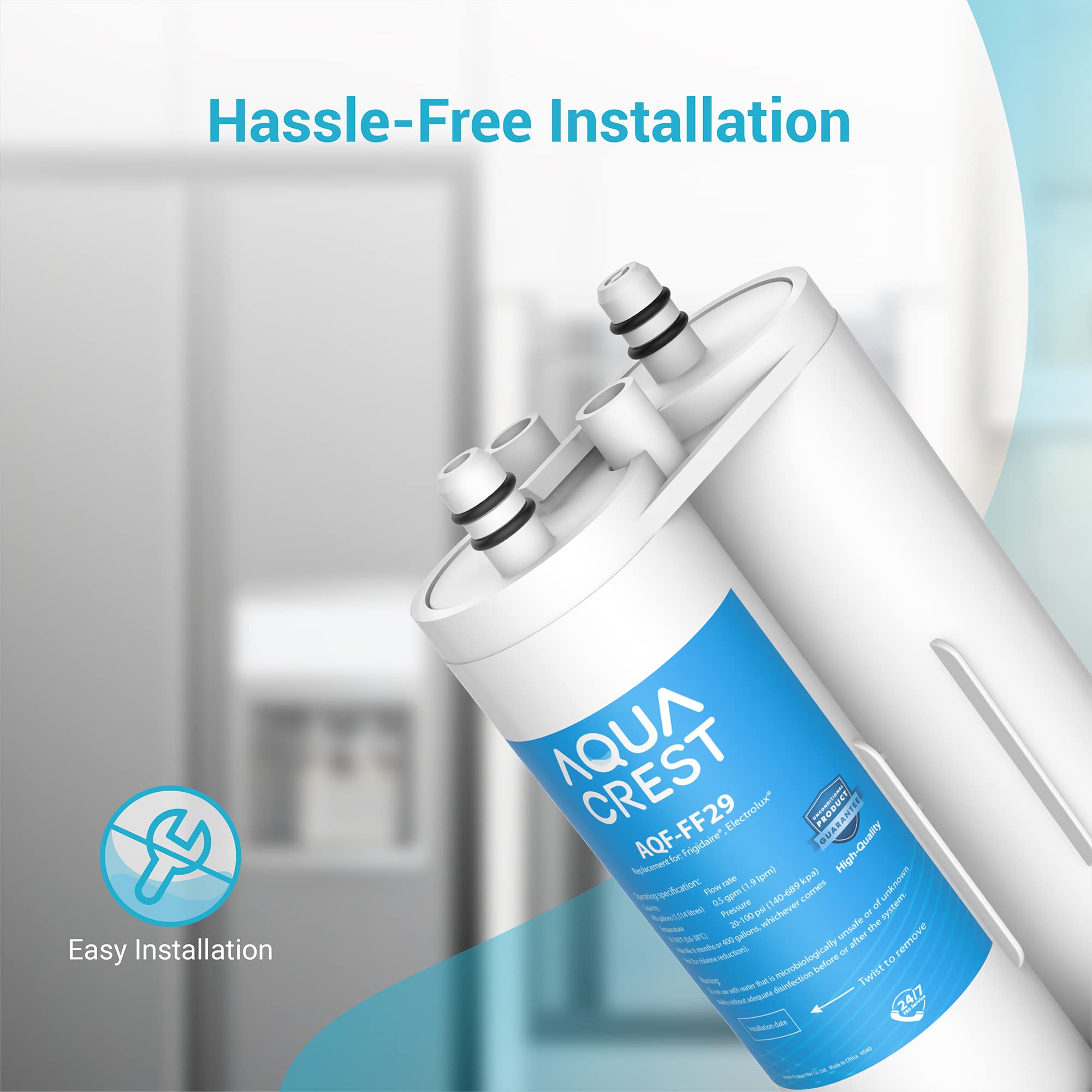 AQUA CREST Replacement for Frigidaire® & Electrolux® WF2CB®, PureSource2®, FC100, NGFC 2000, 9916, 469916, 469911, EWF2CBPA® Refrigerator Water Filter, 1 Filter