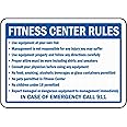 PaBoe Fitness Center Rules Sign 8x12 Safety Sign Notice Danger Warning Sign Outdoor Sign